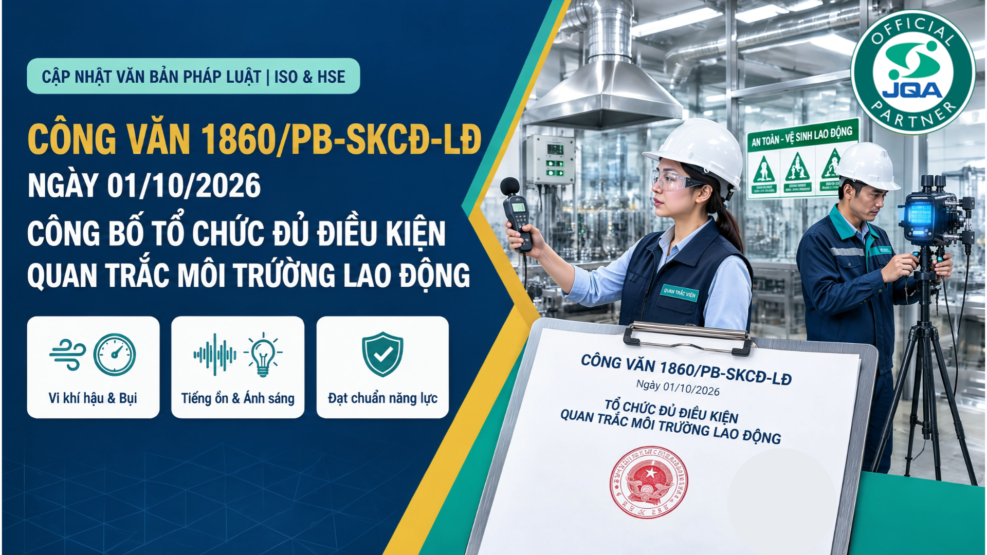 Công văn 1860/PB-SKCĐ-LĐ ngày 01/10/2026 về công bố tổ chức đủ điều kiện Quan trắc môi trường lao động